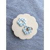 Fleurs XL damier blue sky