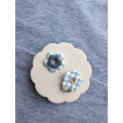 Fleurs XL damier blue sky